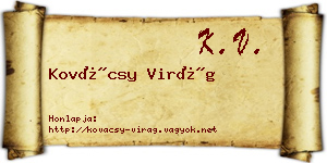 Kovácsy Virág névjegykártya