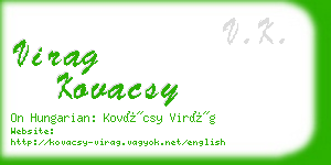 virag kovacsy business card